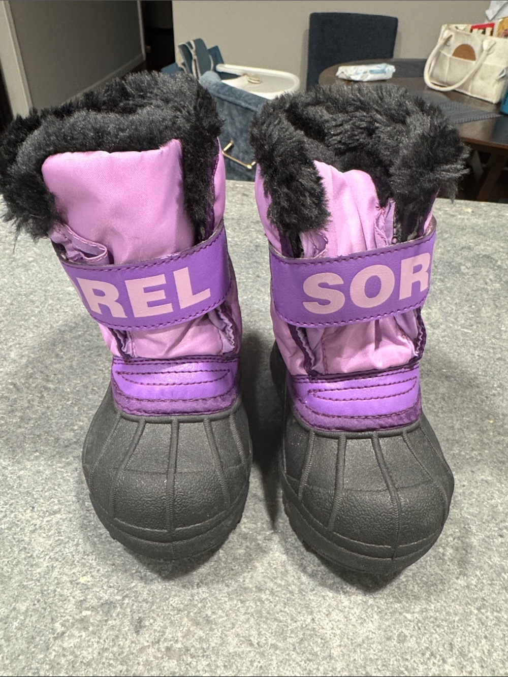 Sorel Toddler Size 6 Purple and Black Insulated Snow Boots